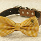 Mustard dog bow tie collar, Pet accessory, Heart Key, Country Rustic wedding , Wedding dog collar