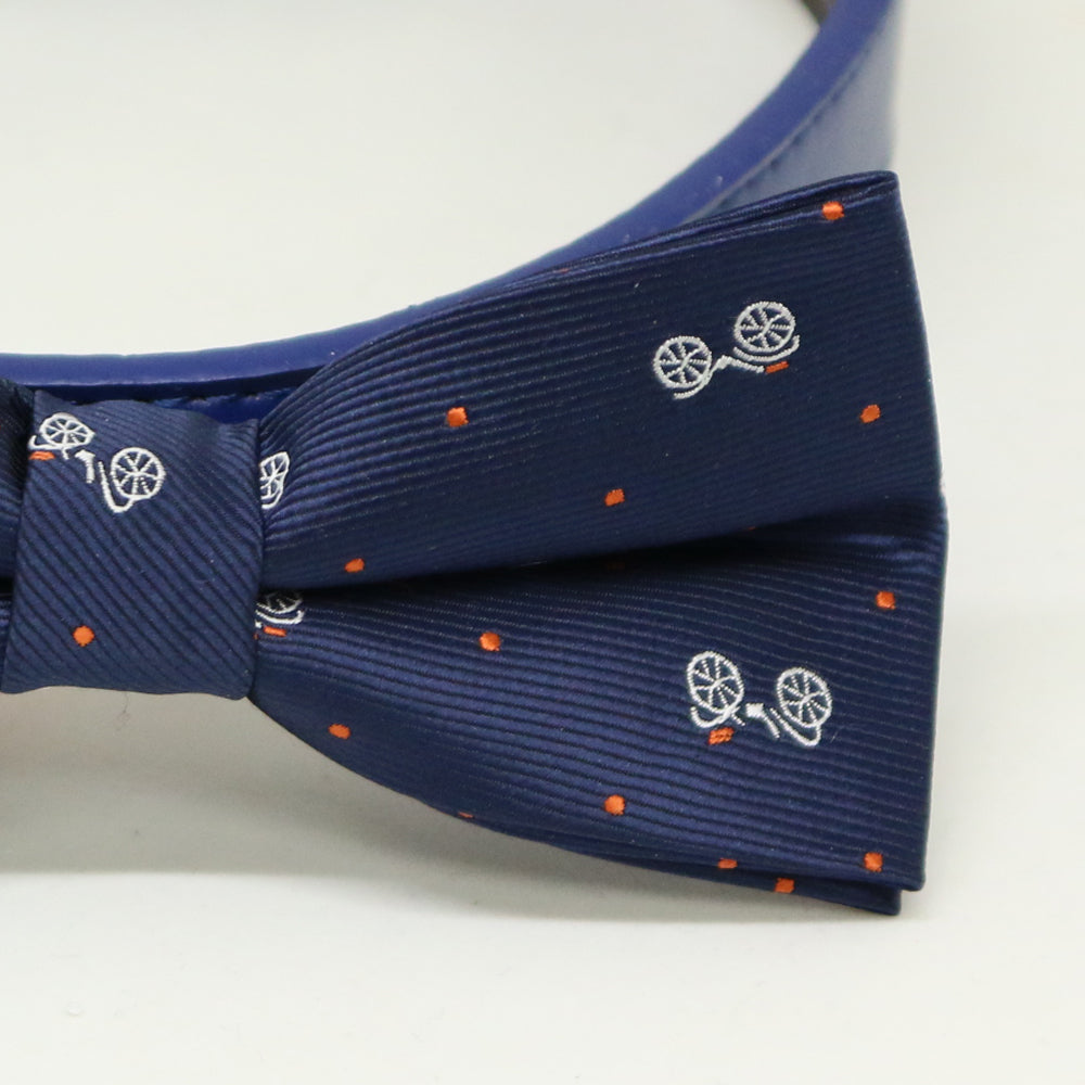 Navy Dog Bow Tie Collar, Navy dog collar,Handmade, leather dog collar , Wedding dog collar