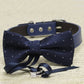 Starlight Dog Bow Tie Collar, Ring Bearer, Pet Wedding, Proposal, Navy Blue , Wedding dog collar