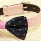 Navy and Lavender dog Bow tie attached to collar, Navy Wedding , Wedding dog collar