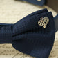 Navy dog bow tie collar, Pet accessory, heart charm, navy wedding dog bow tie , Wedding dog collar