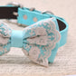 Aqua Blue Lace Dog Bow Tie, beach wedding, Aqua Blue wedding collar , Wedding dog collar