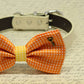 Orange and Yellow Dog Bow Tie collar, Pet wedding, Key of Heart Charm, Polka dots , Wedding dog collar