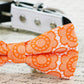 Orange Floral dog bow tie, Orange wedding dog collar, Spring wedding , Wedding dog collar