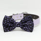 Black dog bow tie with small purple flowers, Wedding Dog Collar, Purple Wedding accessory, Dog birthday gift, Purple dog bow tie , Wedding dog collar