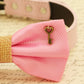 Pink Dog Bow Tie attached to dog collar, Burlap, Charm, pet wedding, color of the year , Wedding dog collar