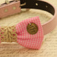 Pink Dog Bow Tie attached to collar, Live, Love, Laugh, Charm, Burlap , Wedding dog collar