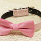Pink Dog Bow Tie attached to collar, wedding accessory, pink wedding , Wedding dog collar