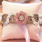 Pink Ring pillow attach to the High quality Leather dog Collar, Pink Wedding Dog Accessory , Wedding dog collar