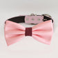 Blush bow tie collar, handmade Puppy bow tie, XS to XXL collar and bow adjustable Dog ring bearer ring bearer, Blush and burgundy bow tie , Wedding dog collar