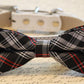 Black, Red and White Plaid dog bow tie, plaid wedding, birthday, holiday, gift , Wedding dog collar