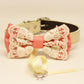 Peach Dog Bow Tie collar, Dog ring bearer, Lace , Wedding dog collar