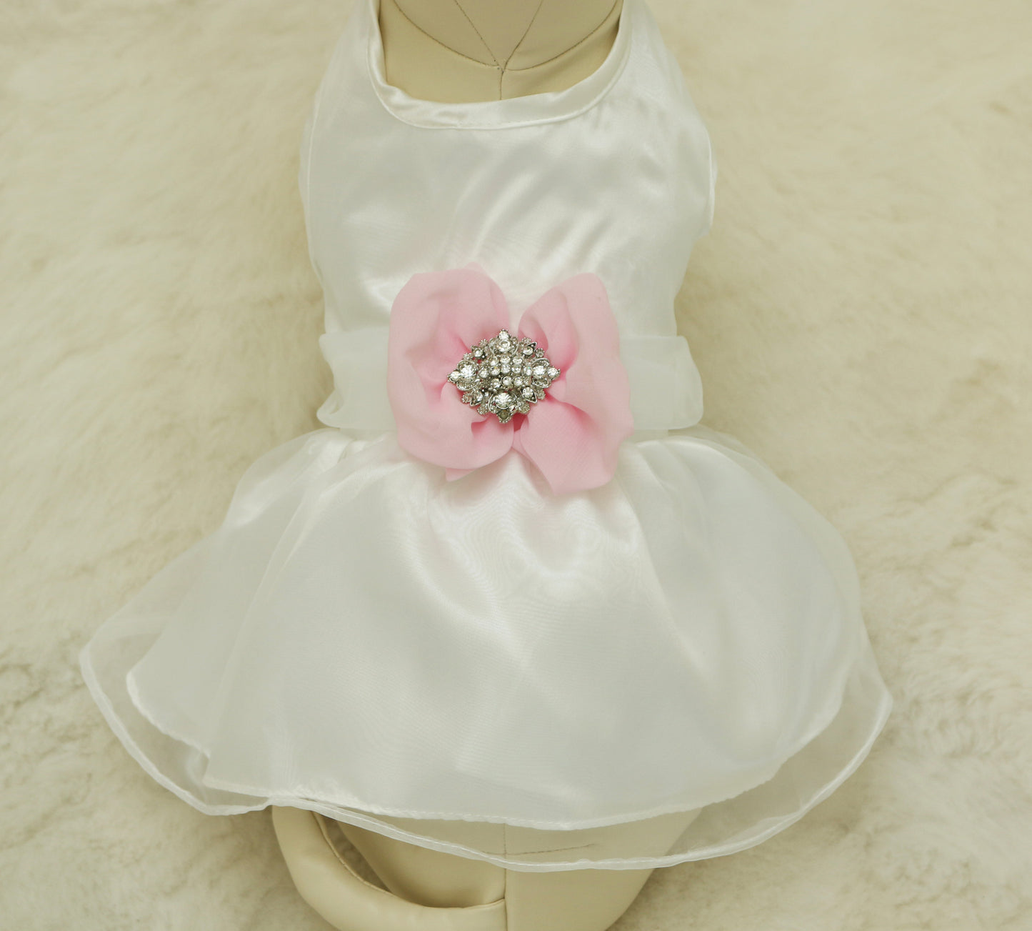 Pink Dog Dress,  Pet wedding accessory,dog clothing , Wedding dog collar