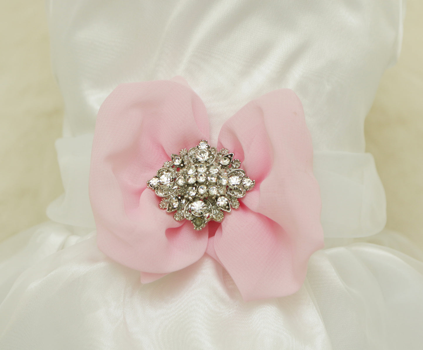 Pink Dog Dress,  Pet wedding accessory,dog clothing , Wedding dog collar