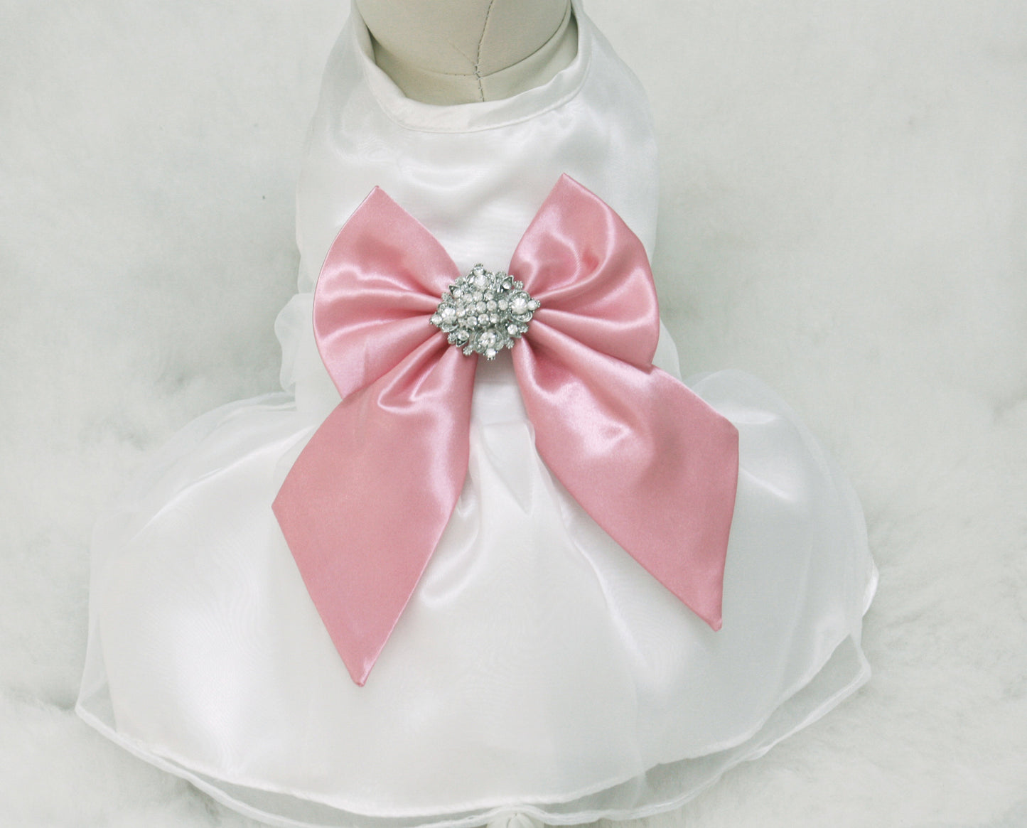 Pink Dog Dress, Dog Birthday gift, Pet wedding accessory , Wedding dog collar