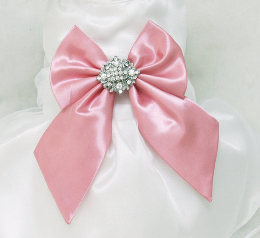 Pink Dog Dress, Dog Birthday gift, Pet wedding accessory , Wedding dog collar