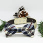 Plaid Burly wood dog bow tie Collar, Wedding lovers, dog birthday gift , Wedding dog collar