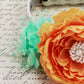 Pastel Orange and Aqua Mint wedding dog collar, Floral Dog Collar , Wedding dog collar
