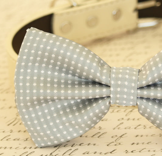 Gray bow tie collar XS to XXL collar and bow tie, adjustable, Puppy bow tie, handmade, Dog ring bearer ring bearer , Wedding dog collar