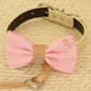 Pink Bow Tie Dog ring bearer attached to collar, Pet Wedding, Charm , Wedding dog collar