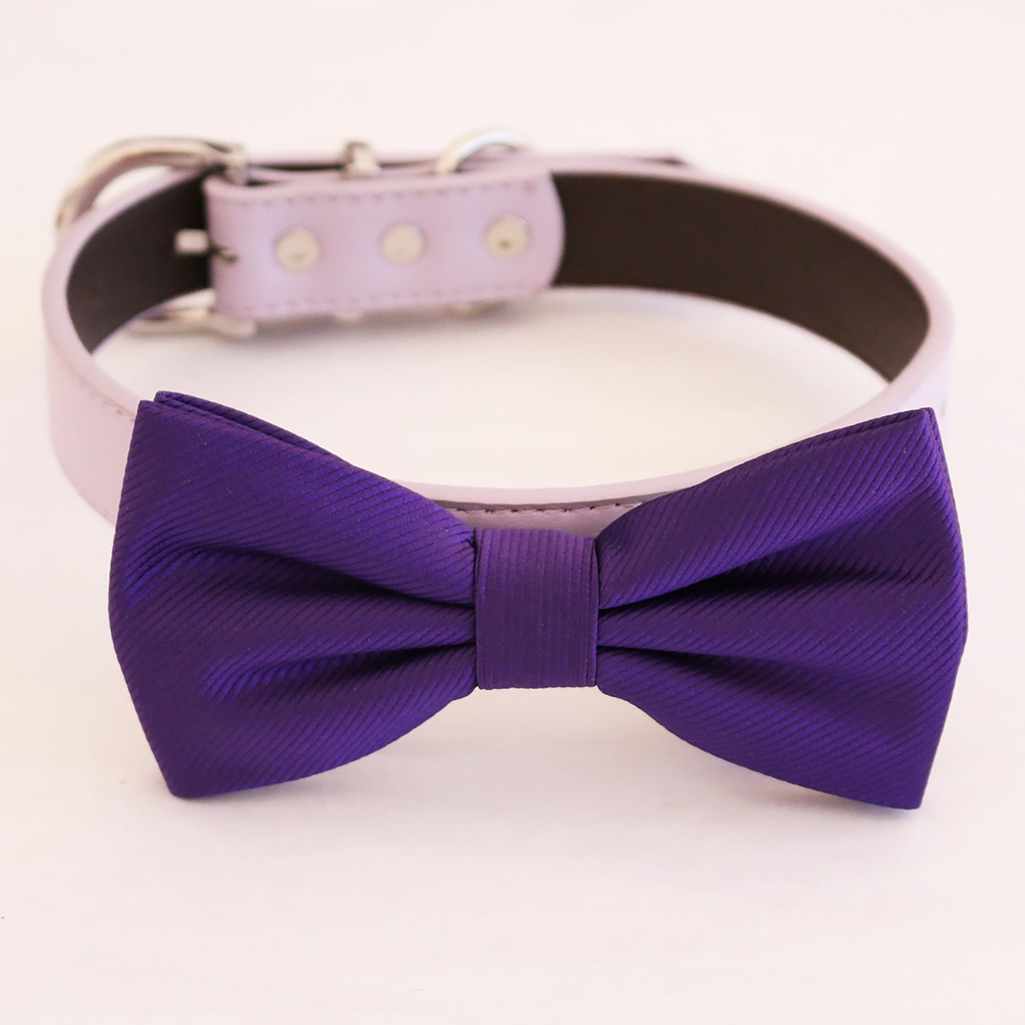 Purple bow tie collar Dog ring bearer dog ring bearer XS to XXL collar and bow tie, adjustable Puppy bow tie handmade boy dog collar , Wedding dog collar