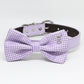 Purple dog bow tie attached to collar, wedding accessory, dog birthday, heart charm , Wedding dog collar