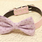 Purple Dog Bow Tie attached to collar, Pet wedding accessory , Wedding dog collar