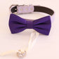 Purple bow tie collar Leather collar Dog ring bearer ring bearer adjustable handmade XS to XXL collar bow Puppy Proposal , Wedding dog collar