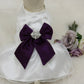 Purple Dog Dress, Dog Birthday gift, Purple Pet wedding accessory , Wedding dog collar