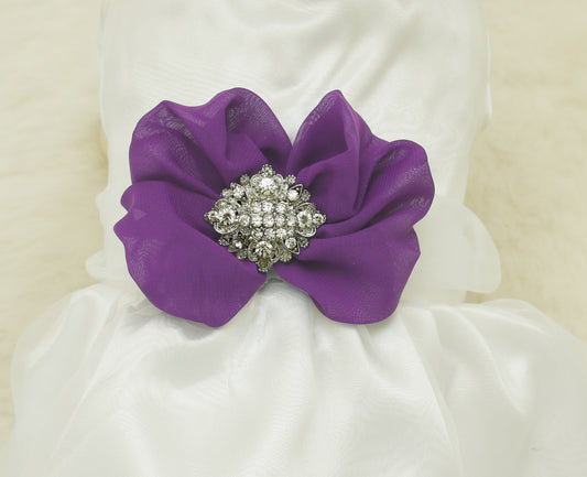 Purple Dog Dress,  Pet wedding accessory,dog clothing , Wedding dog collar