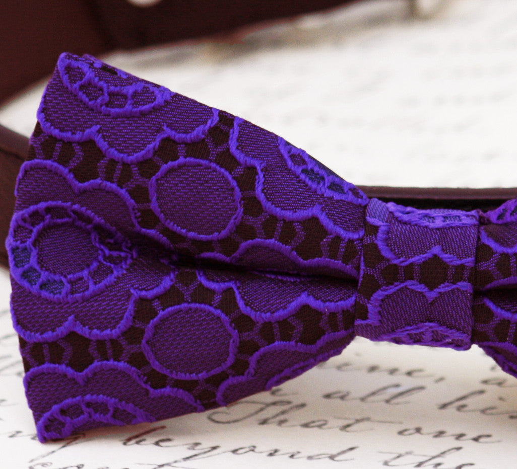 Purple dog Bow tie collar, Dog birthday, Purple wedding, dog lovers , Wedding dog collar