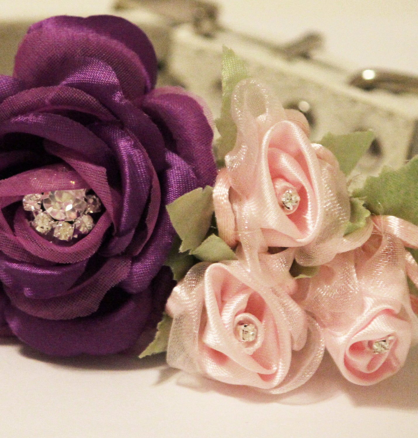 Purple Light Pink Dog Collar, Floral Wedding Dog, pink love, purple wedding , Wedding dog collar