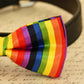 Rainbow dog bow tie attached to collar, Colorful bow tie, pet accessory, Gift , Wedding dog collar
