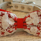 Red Lace Dog Bow tie, Pet Wedding, Victorian , Wedding dog collar