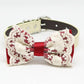 Red Lace Dog Bow Tie, Pet Wedding accessory, Cute, Chic, Birthday, Victorian , Wedding dog collar