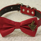 Red Dog bow tie Collar, Alice In Wonderland, Rabbit , Wedding dog collar