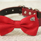 Red Dog Bow tie Collar, dog Lovers, Pet wedding , Wedding dog collar