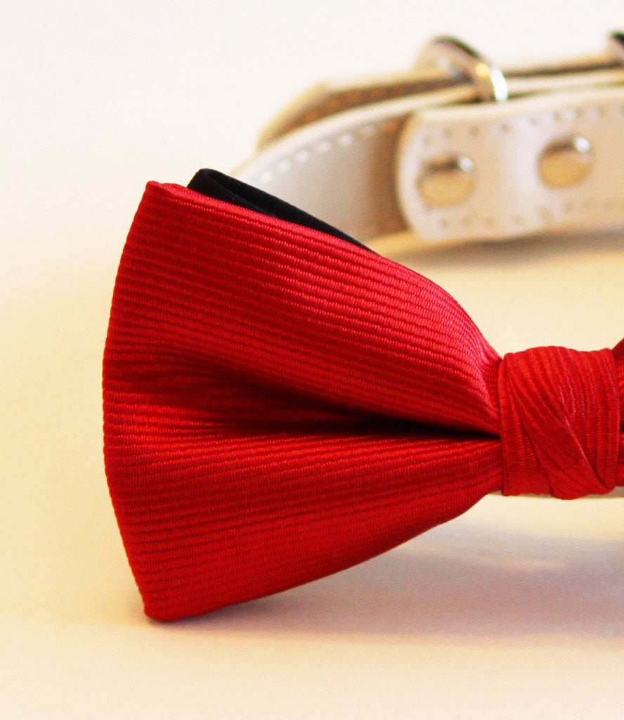 Red Dog Bow tie Wedding collar , Wedding dog collar