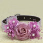 Dusty Pink Floral Dog Collars, Rose flowers with Pearls, Pets Wedding accessory, Handmade puppy gifts , Wedding dog collar