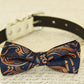 Rose gold and Navy dog bow tie collar, Dog Birthday gift, Pet wedding accessory , Wedding dog collar