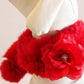 Red Dog Shawl, Red Shawl with Red flower and Rhinestone, Cute Chic Dog Accessory , Wedding dog collar