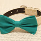 Teal blue dog bow tie attached to collar, Pet wedding, dog birthday gift, dog lovers , Wedding dog collar