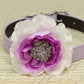 Flower Handmade Dog Collar, White and Lavender, Beaded Collar, Pet Wedding, Puppy Love, Peony , Wedding dog collar