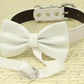 White Dog Bow Tie ring bearer, Pet Wedding, dog ring bearer , Wedding dog collar