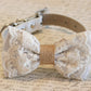White Dog Bow Tie Collar, Lace and Burlap, Rustic, Country wedding , Wedding dog collar