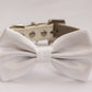 White Wedding Dog Collar Bow tie, pet wedding ideas , Wedding dog collar