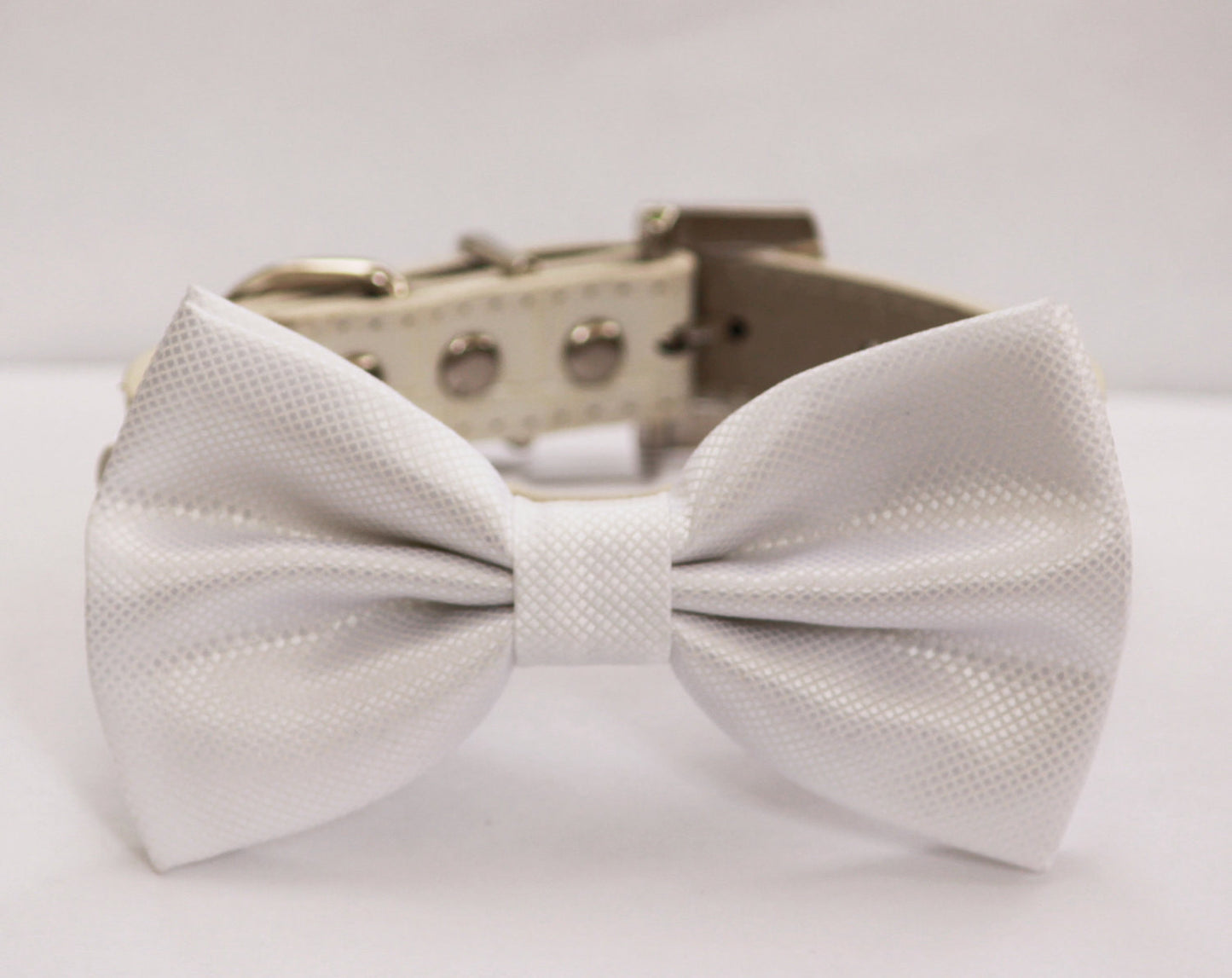 White Wedding Dog Collar Bow tie, pet wedding ideas , Wedding dog collar