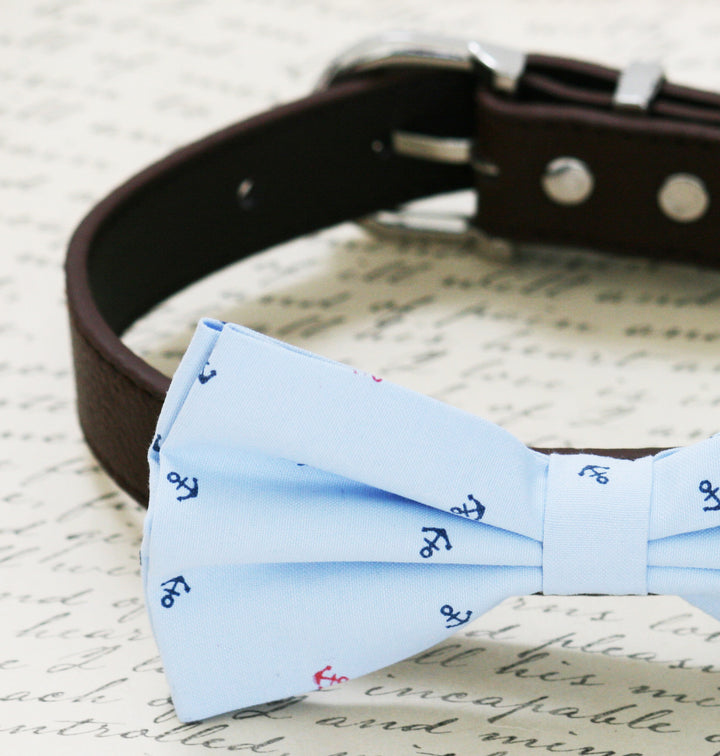 Blue dog bow tie, Beach Wedding accessory, Dog birthday, dog lovers, Anchor , Wedding dog collar