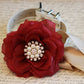Burgundy and Champagne wedding, Pearl and rhinestone floral dog collar , Wedding dog collar
