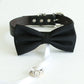 Black bow tie collar Leather collar Dog ring bearer ring bearer adjustable handmade XS to XXL collar bow Puppy Proposal , Wedding dog collar